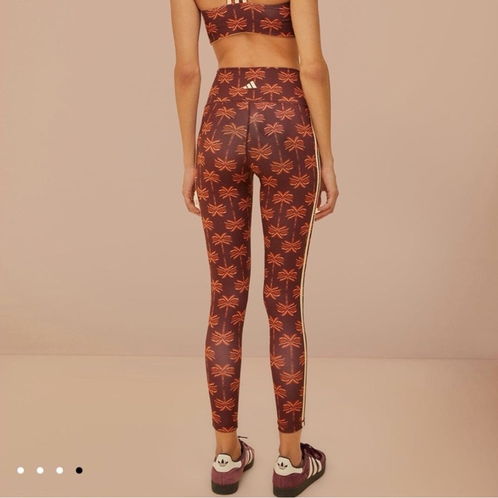 Adidas x Farm Rio Size L Palm Tree Print Leggings